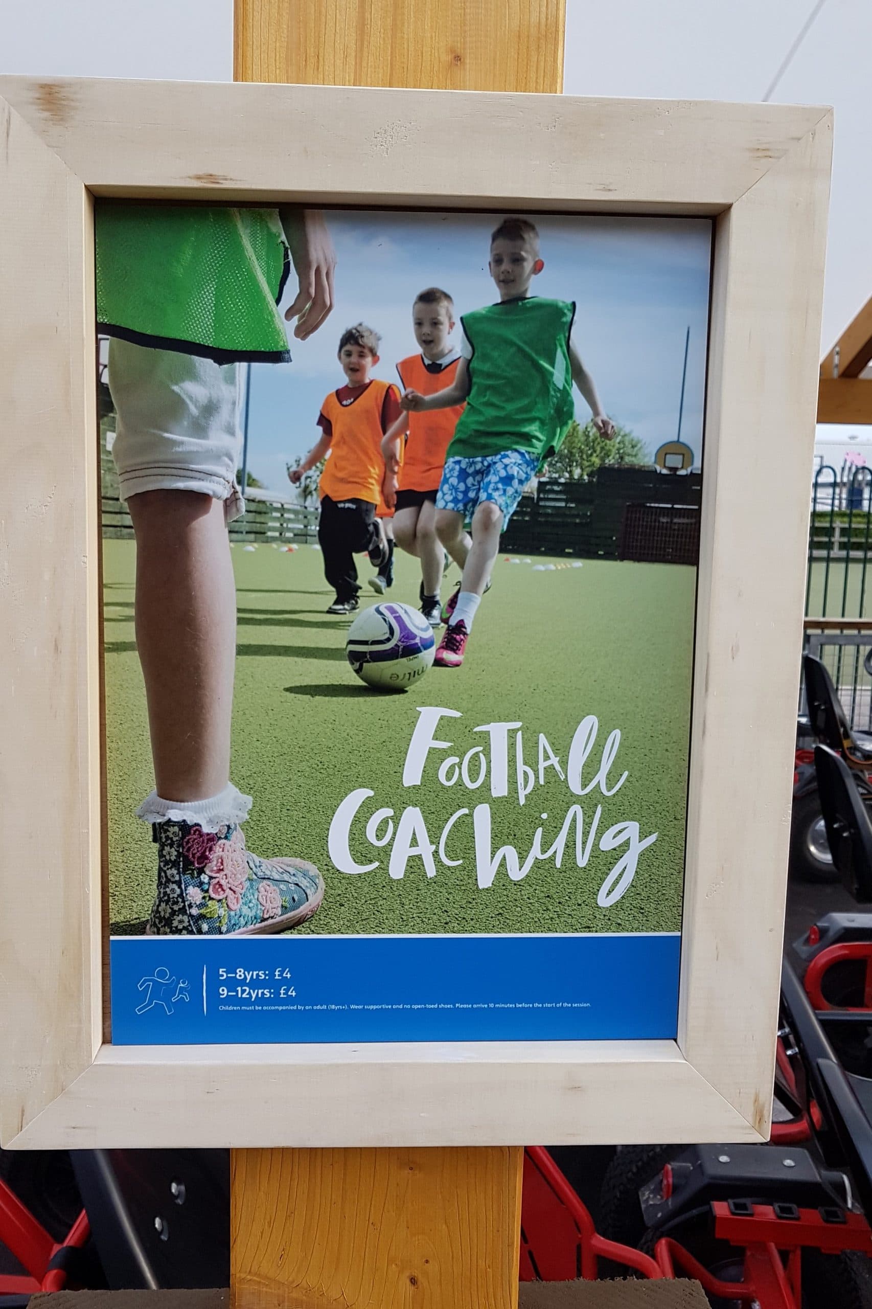 Football coaching poster at Lakelands